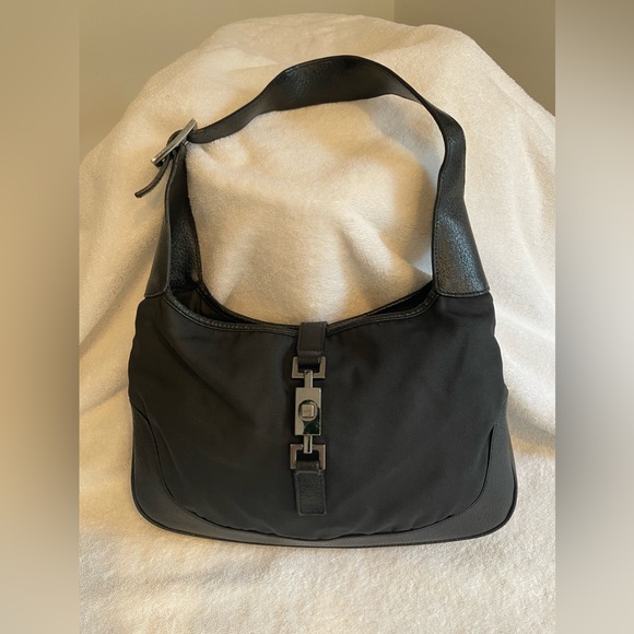 Black Gucci Jackie Canvas & Leather Bag - Picture 2 of 11